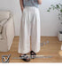 WANWAN Wide Leg Lace Border Trousers
